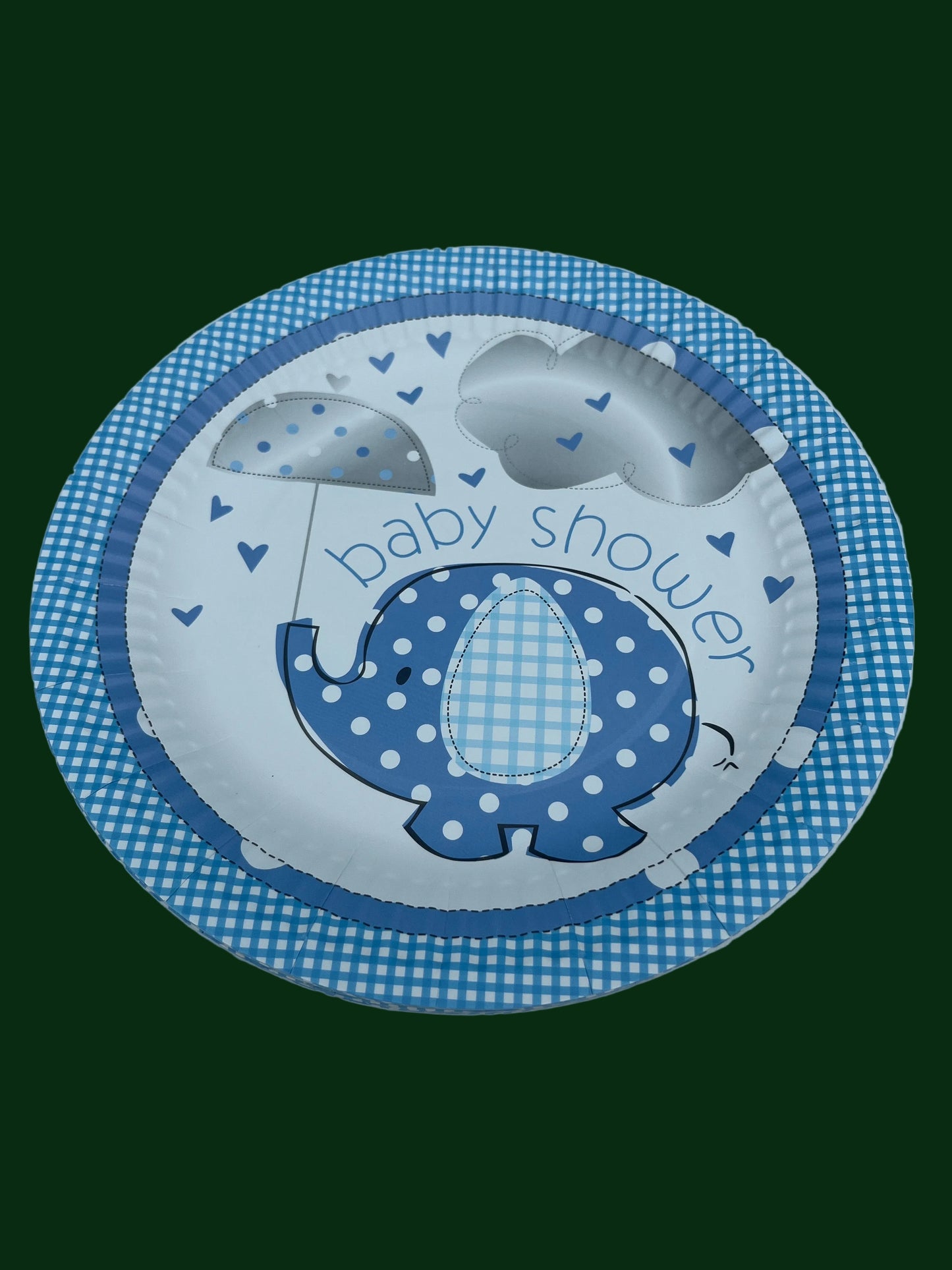 Disposable paper plate 9inch Baby Shower Blue Pack of 25pcs.