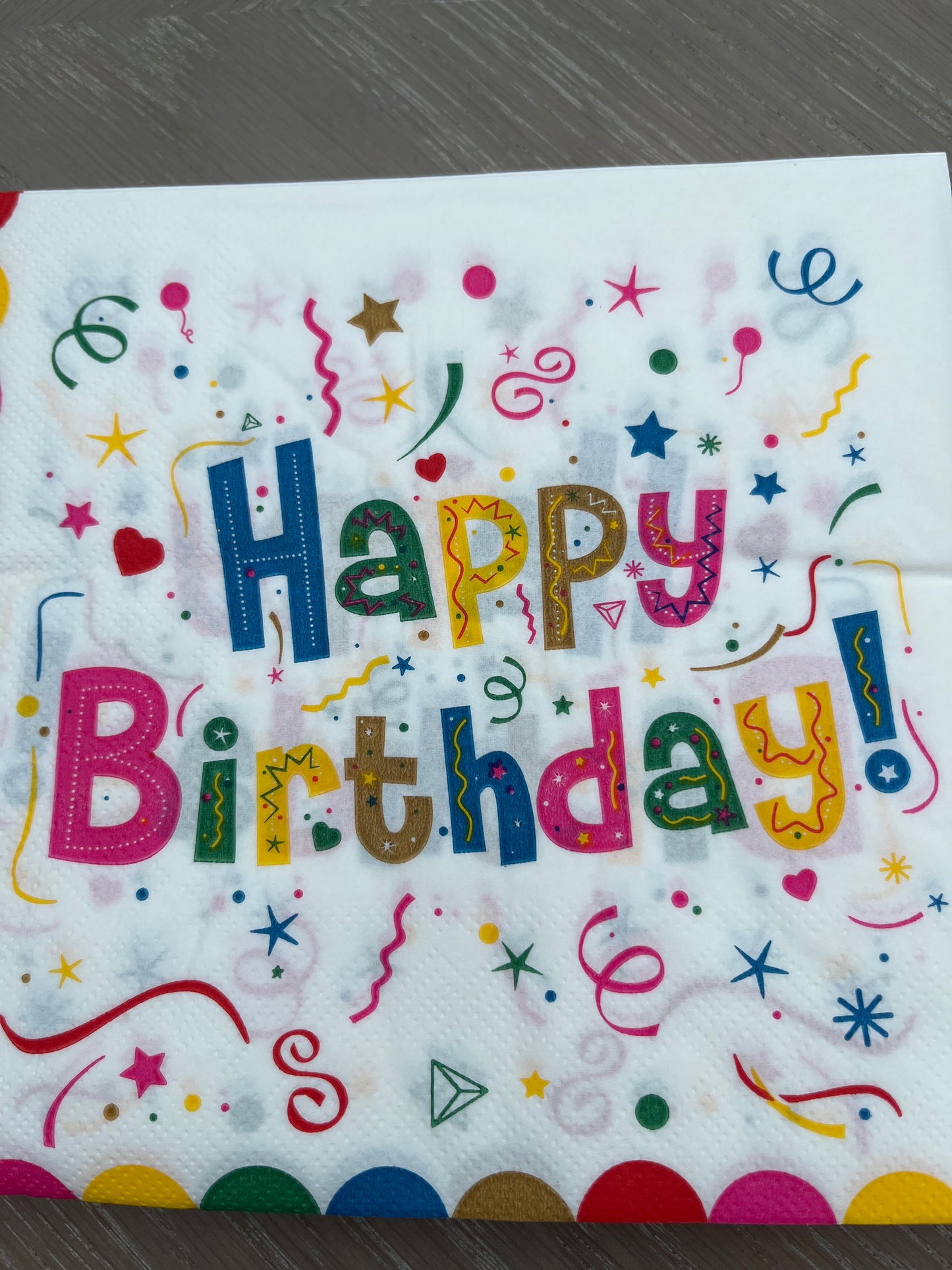 Disposable Napkins 33x33cm Happy Birthday Pack of 25pcs.
