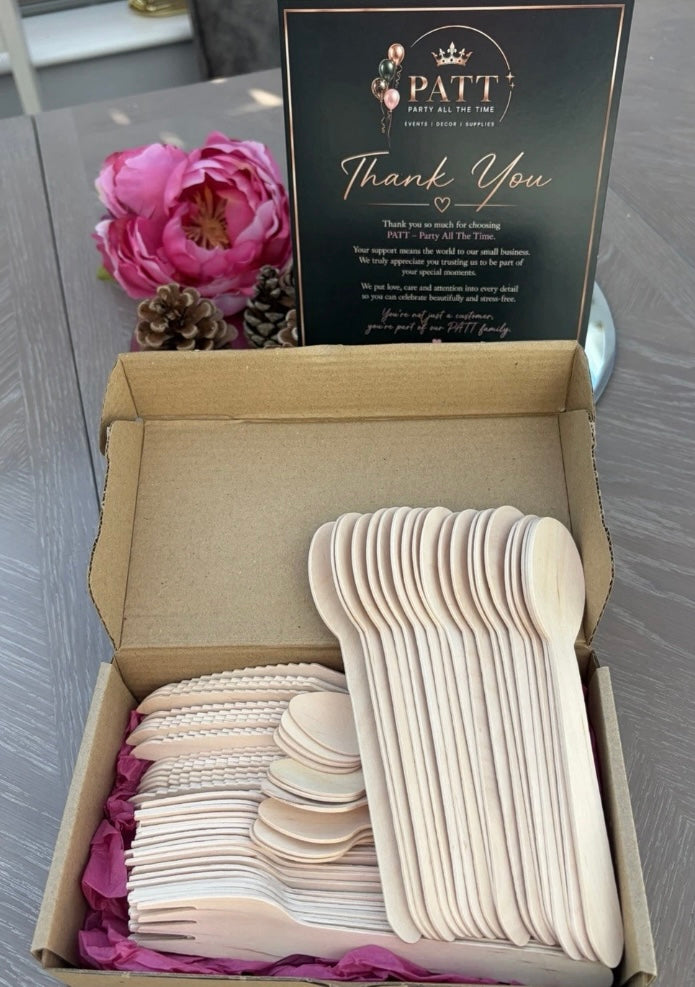 ECO Friendly wooden cutlery set of 150 pcs.