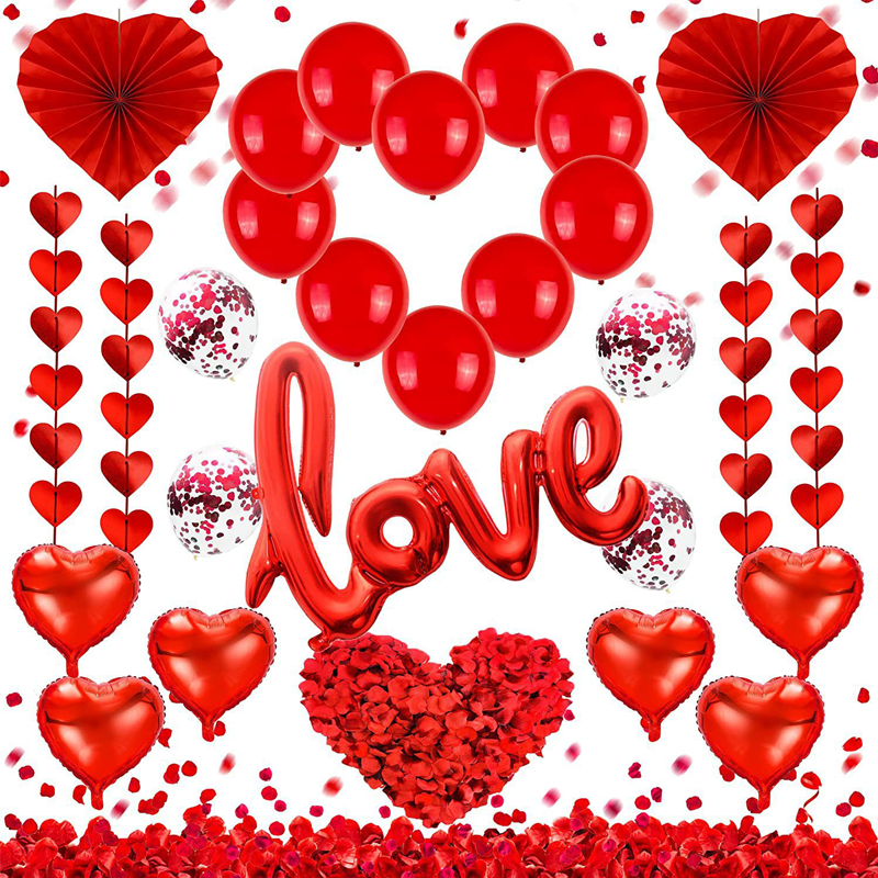 LOVE balloons set - RED.