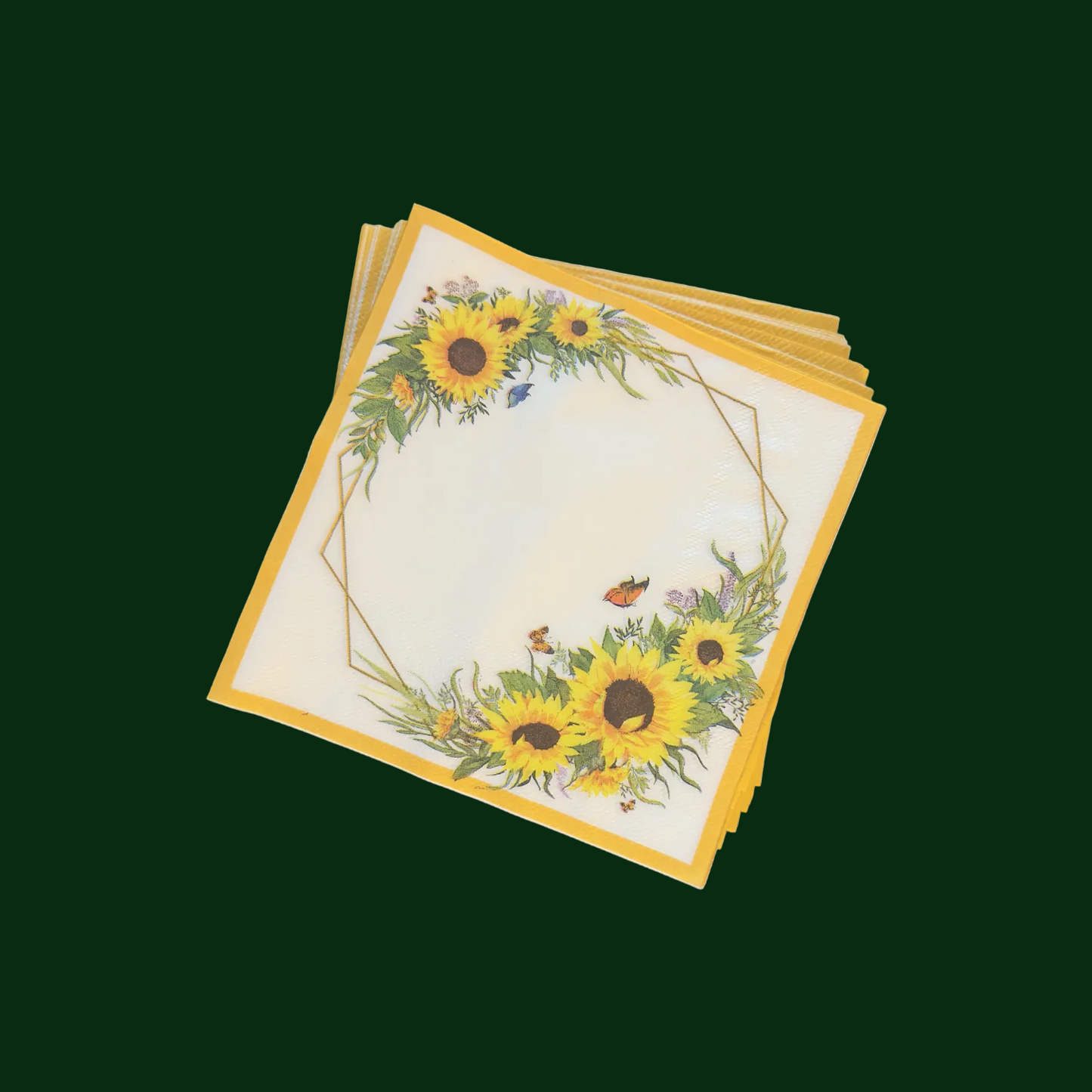 Disposable Napkins 33x33cm Sun Flowers Pack of 25pcs