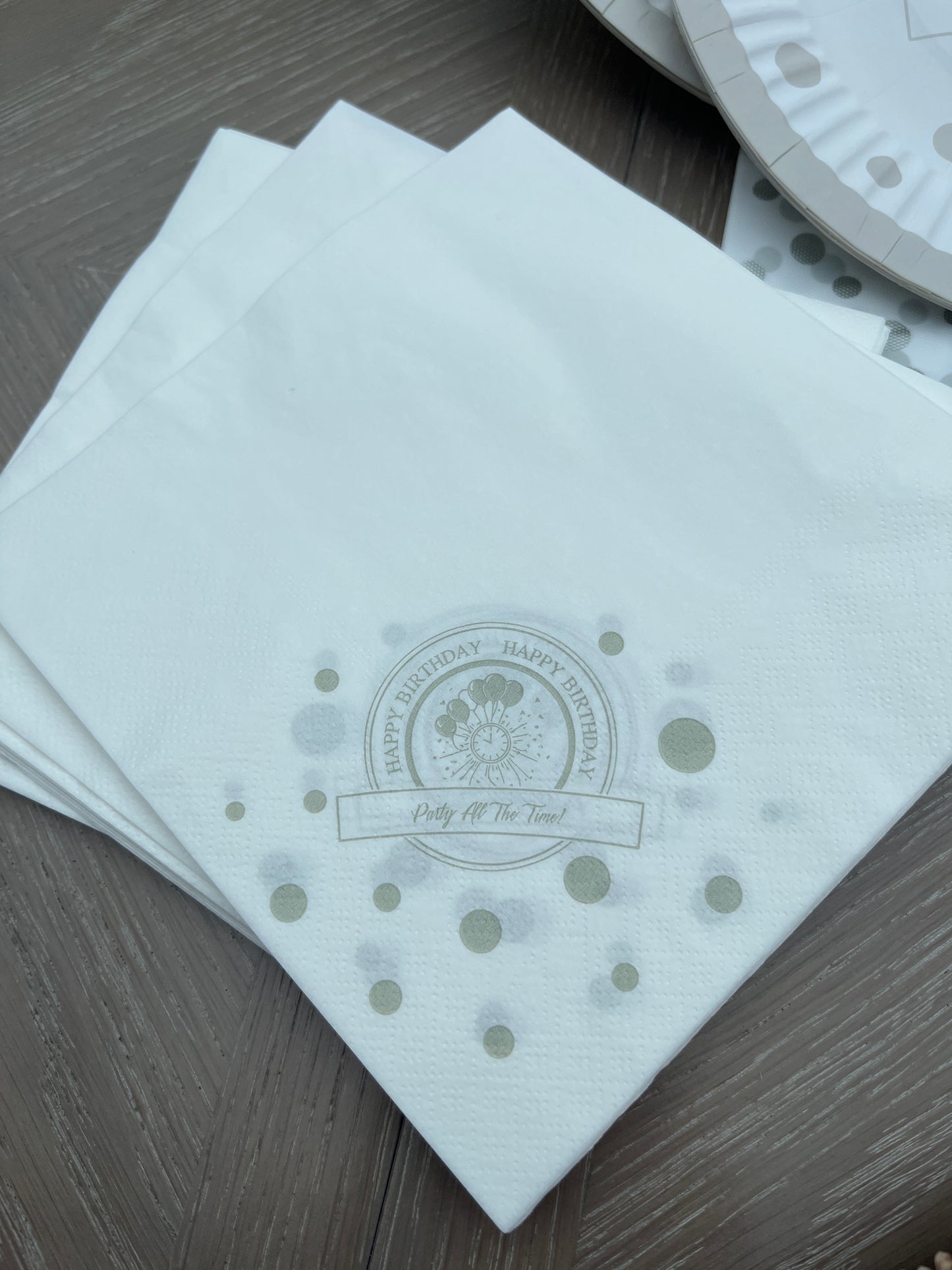 Disposable tableware 201 pcs - Premium SILVER / WHITE.