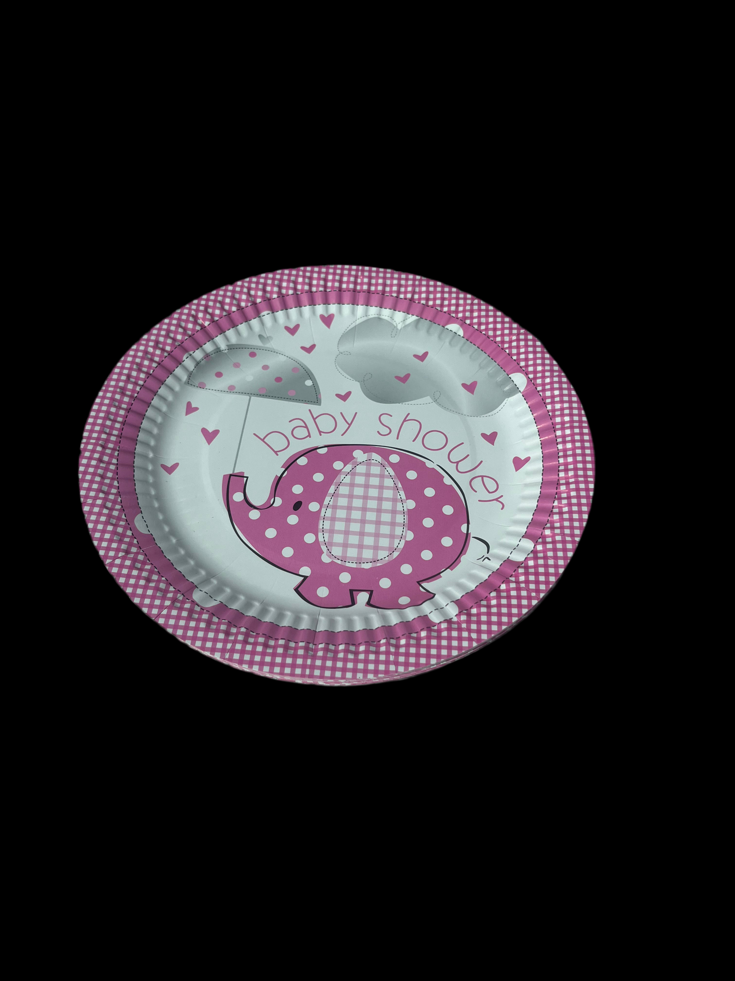 Disposable paper plate 9inch Baby Shower Pink Pack of 25pcs.