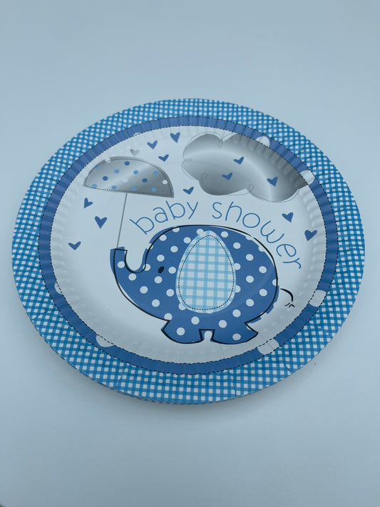 Disposable paper plate 7inch Baby Shower Blue Pack of 25pcs.
