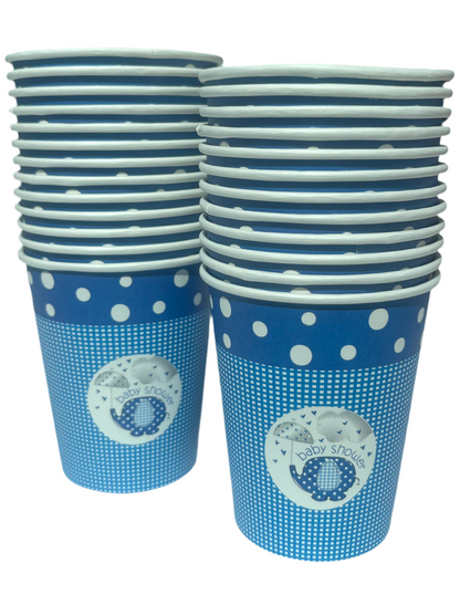 Disposable paper cups - Baby Shower Blue Pack 25pcs.