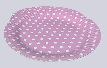Disposable paper plate 7inch Polka Dots Pack of 25pcs.