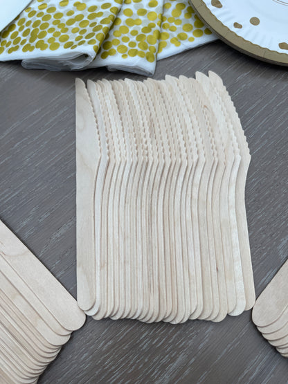 Disposable tableware 201 pcs - Premium GOLD / WHITE.