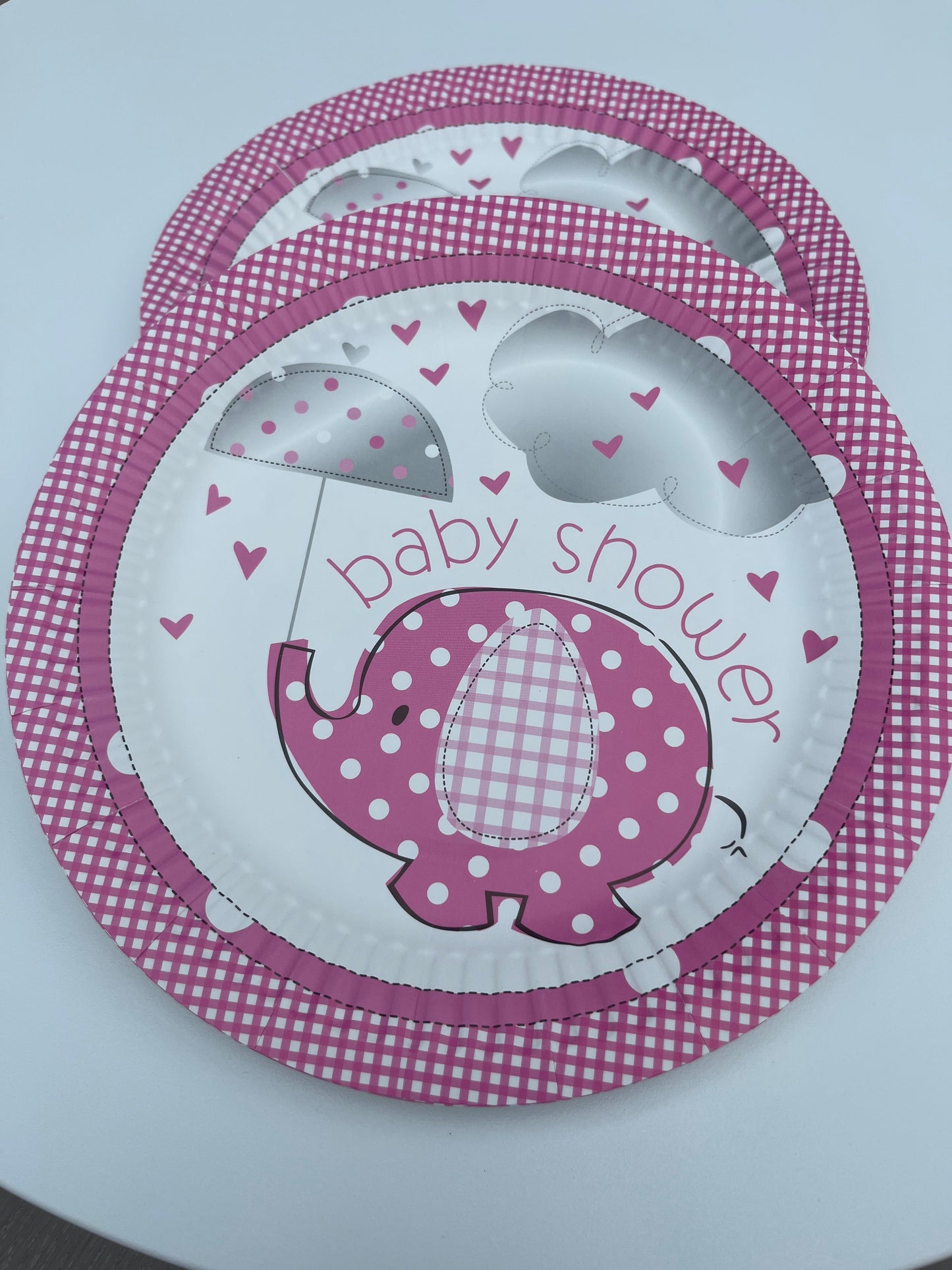 Disposable paper plate 7inch Baby Shower Pink Pack of 25pcs.