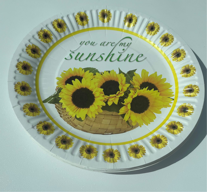 Disposable paper plate 7inch SunFlowers Pack of 25pcs.