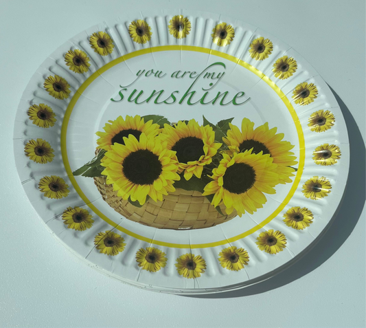 Disposable paper plate 7inch SunFlowers Pack of 25pcs.
