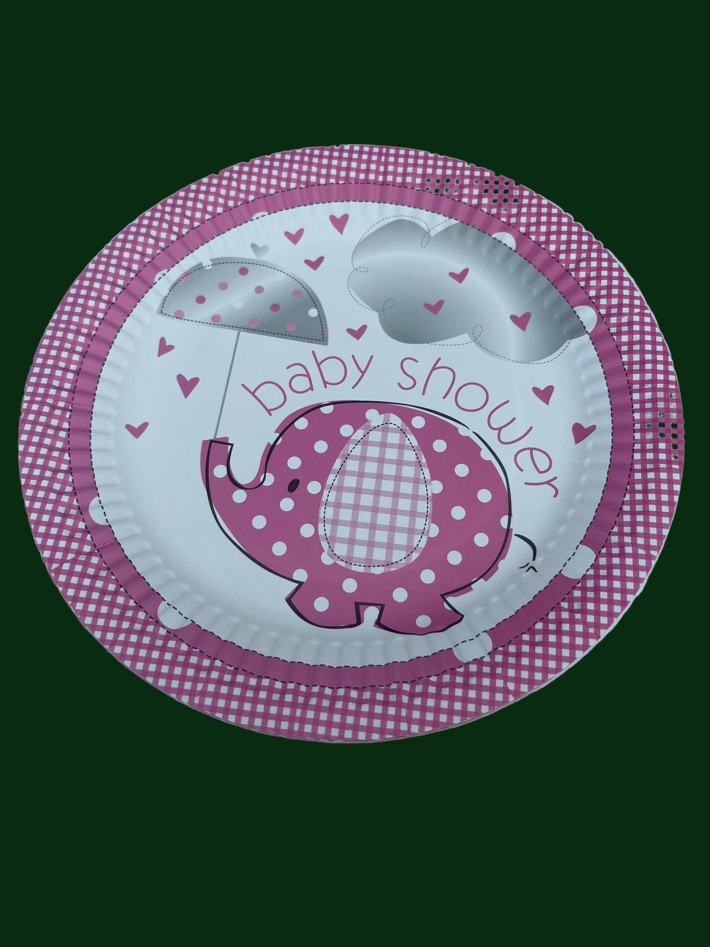 Disposable paper plate 7inch Baby Shower Pink Pack of 25pcs.