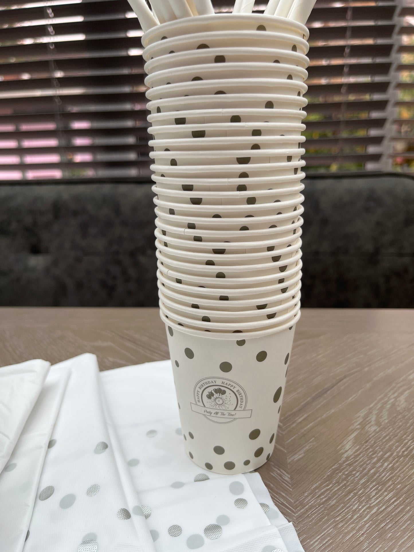 Disposable tableware 201 pcs - Premium SILVER / WHITE.