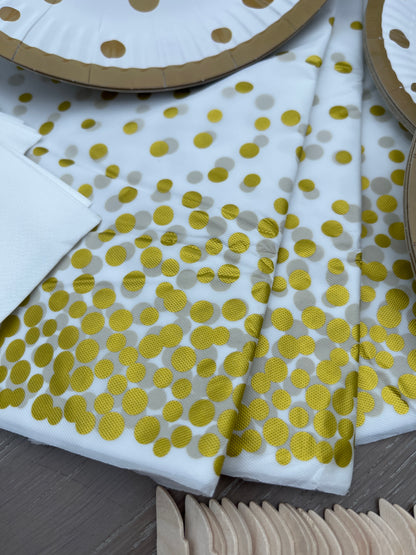 Disposable tableware 201 pcs - Premium GOLD / WHITE.
