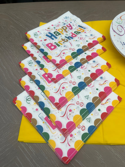 Disposable tableware 201 pcs - Happy Birthday.