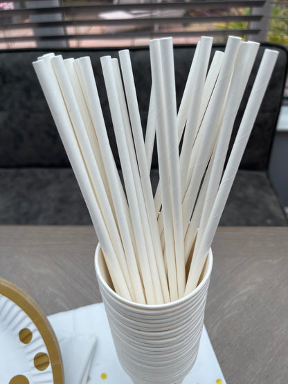 Biodegradable Paper Durable Drinking Straws 100pcs for parties or any special occasions.