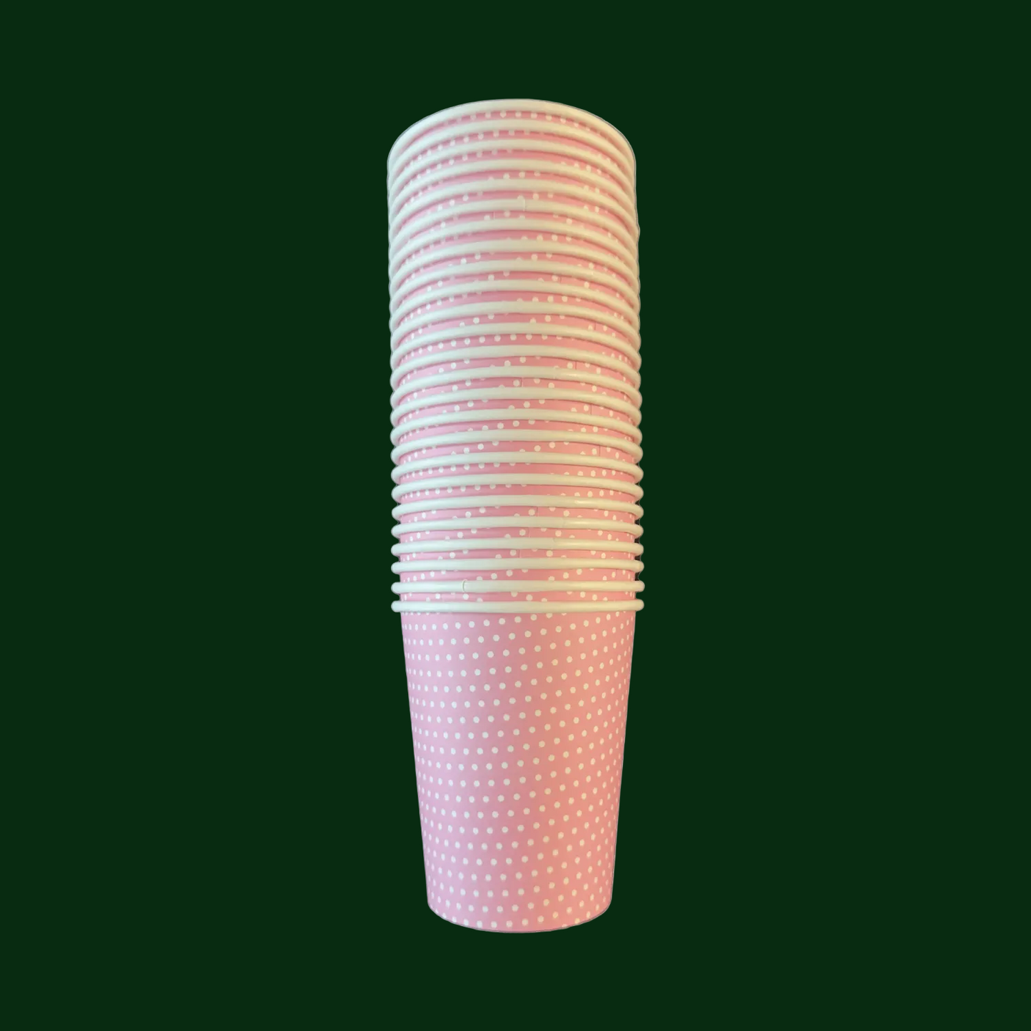 Disposable paper cups - Polka Dosts Pink 25pcs.