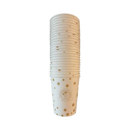 Disposable paper cups - Happy Birthday GOLD Pack 25pcs.