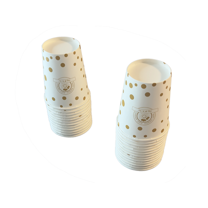 Disposable paper cups - Happy Birthday GOLD Pack 25pcs.