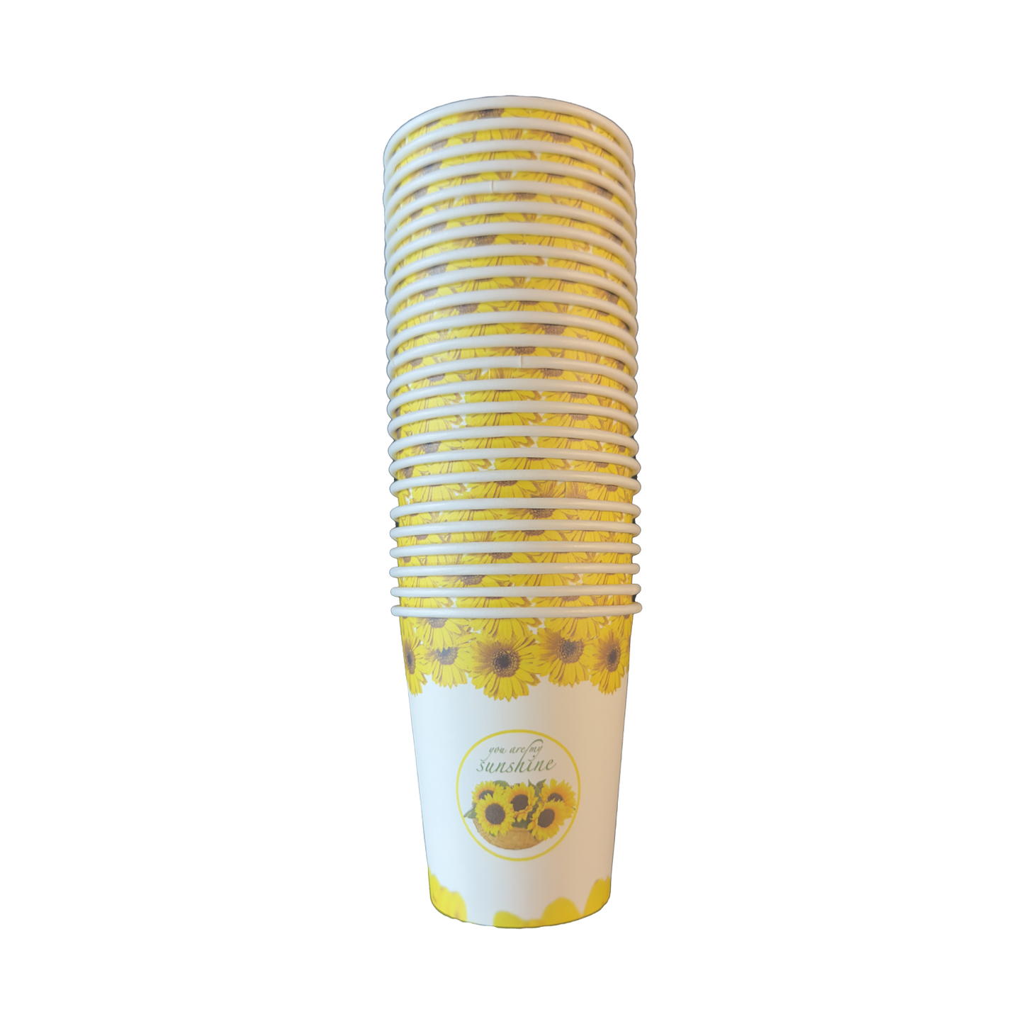 Disposable paper cups - SunFlowers Pack 25pcs.