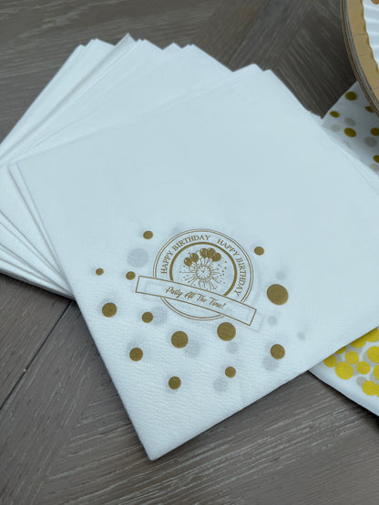 Disposable tableware 201 pcs - Premium GOLD / WHITE.