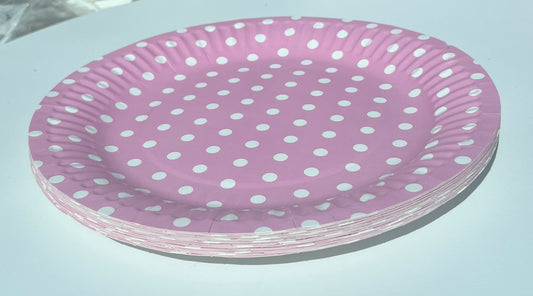 Disposable paper plate 7inch Polka Dots Pack of 25pcs.