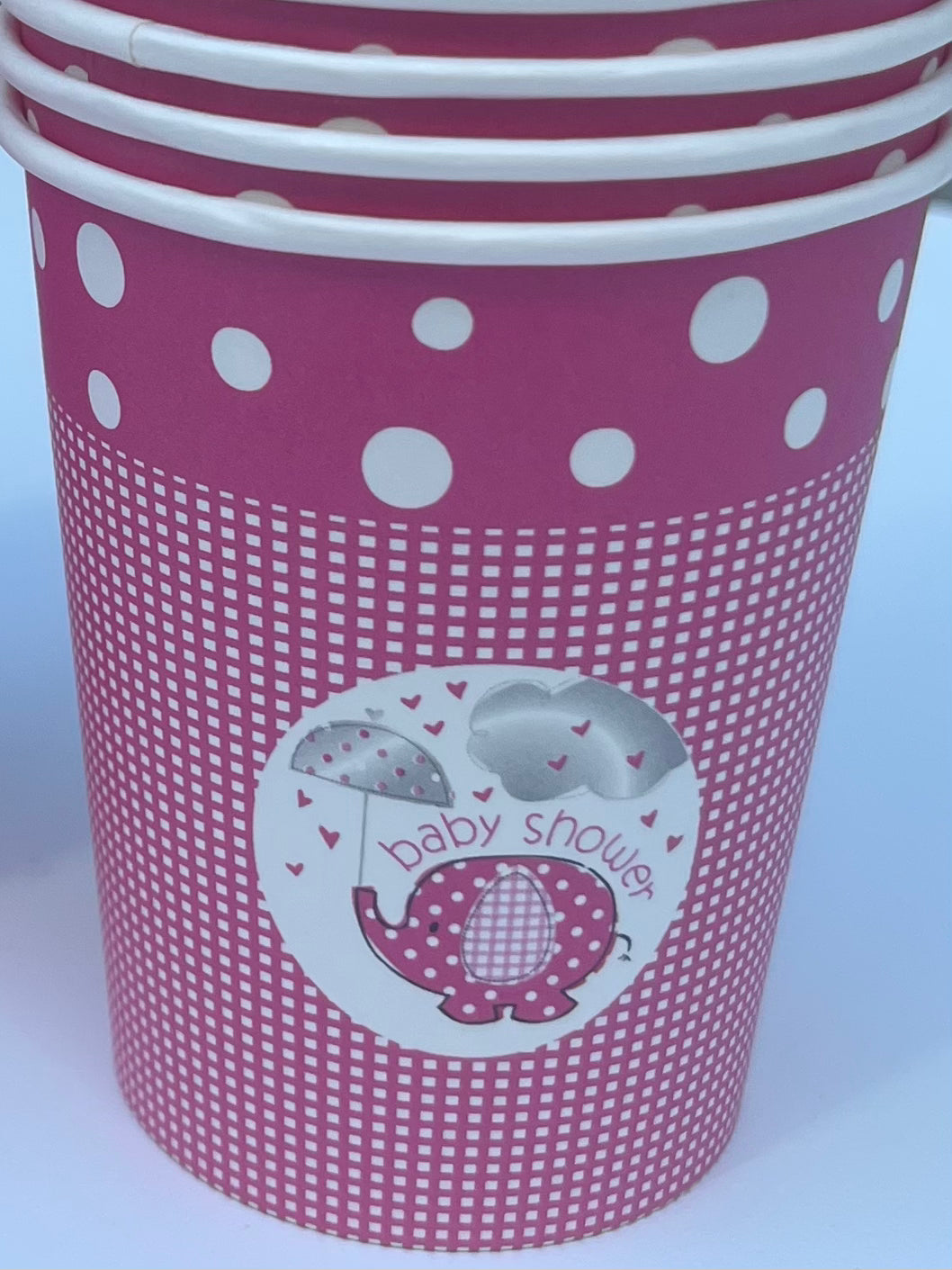 Disposable paper cups - Baby shower Pink Pack 25pcs.
