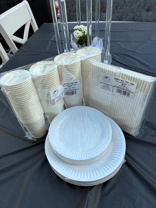 Disposable paper tableware set 300.