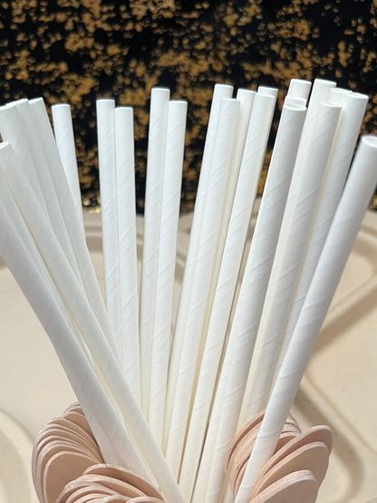 Biodegradable Paper Durable Drinking Straws 100pcs for parties or any special occasions.