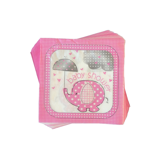 Disposable Napkins 33x33 cm Baby Pink Pack of 25pcs.