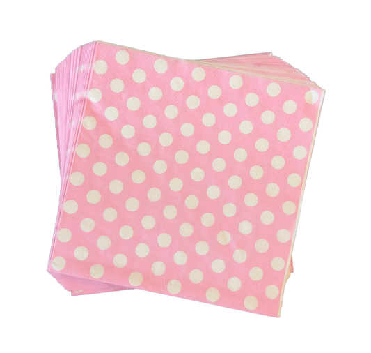 Disposable Napkins 33x33cm Polka Dots Pack of 25pcs.