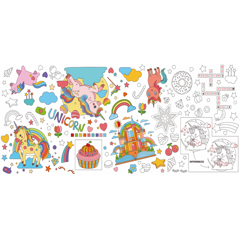 Drawing paper tablecloth.