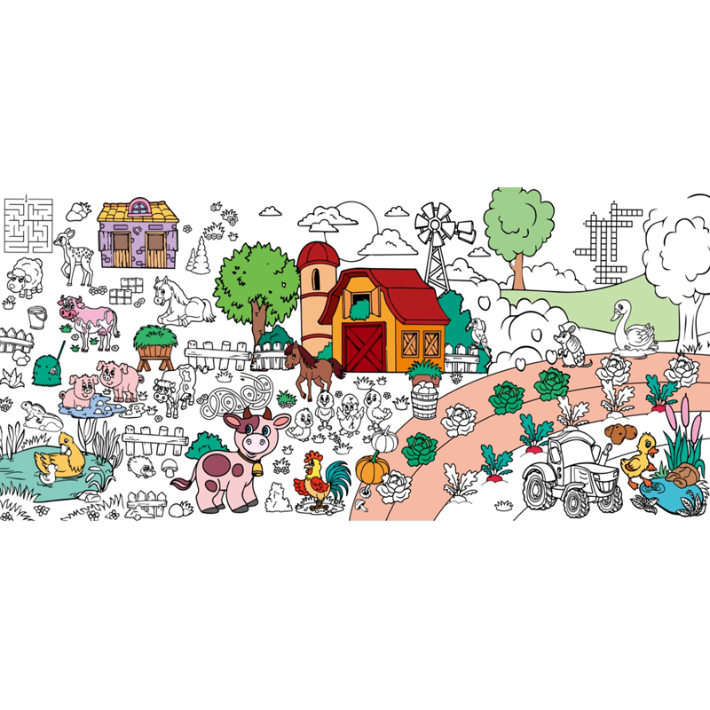 Drawing paper tablecloth.